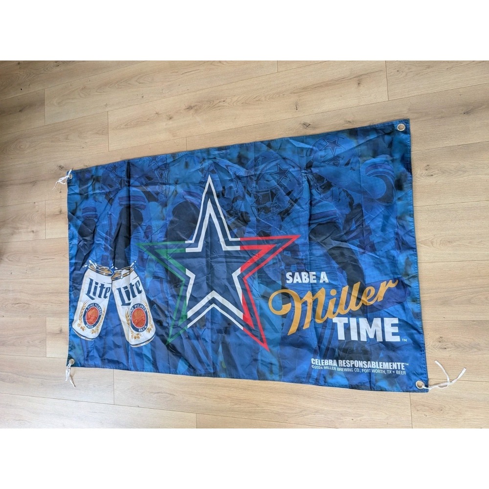 3ft X 5ft Sabe A Miller Time Miller Lite Banner 2024 Dallas Cowboys Double Sided
